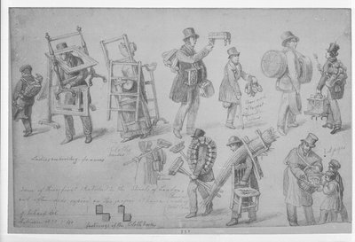 London Street Traders, 1830-40 by George Snr Scharf